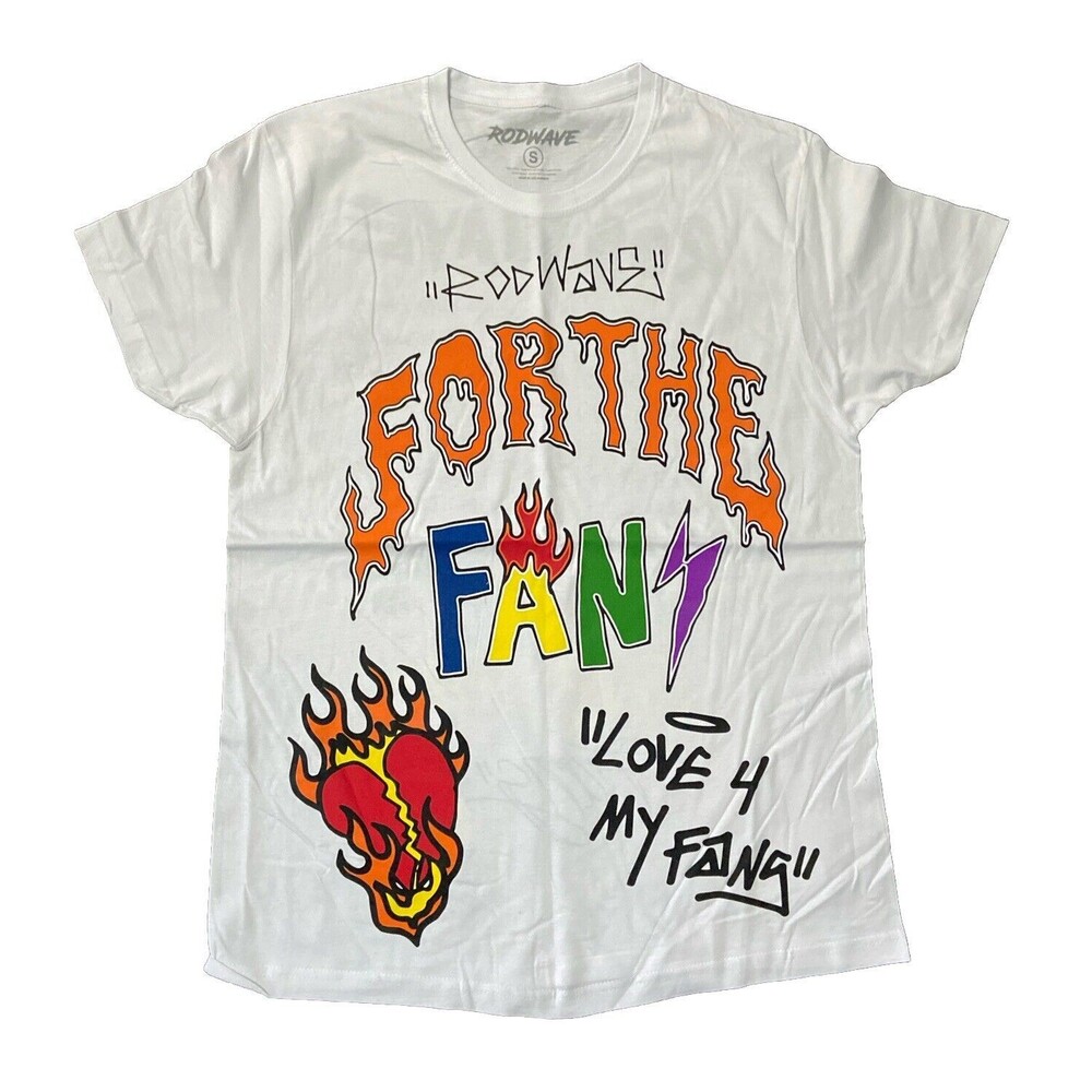 Rod Wave Adult XL For The Fans Tour White Tee T-Shirt Love 4 My Fans